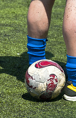 Image showing Soccer player with ball