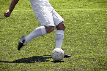 Image showing Soccer player free kick