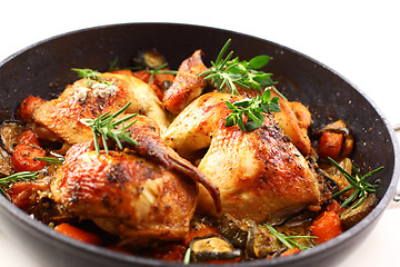 Image showing Roasted chicken with vegetable