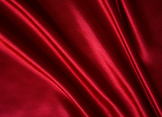 Image showing Smooth elegant red silk as background 