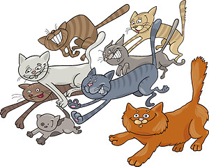 Image showing Running cats