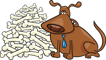 Image showing dog with many bones