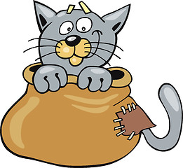 Image showing Cat in sack