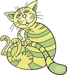 Image showing happy green cat