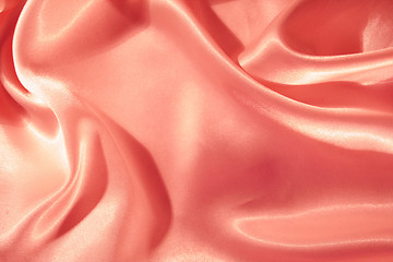 Image showing Smooth elegant pink satin as background
