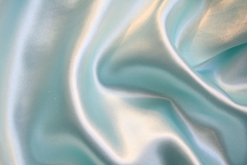 Image showing Smooth elegant blue silk as background