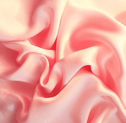 Image showing Smooth elegant pink silk as background