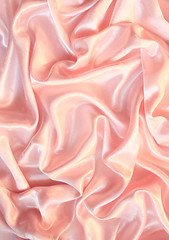 Image showing Smooth elegant pink silk as background