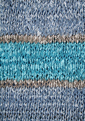 Image showing Blue and azure knitted fabric can use as background