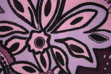 Image showing Pattern with lilac flowers on a fabric can use as background