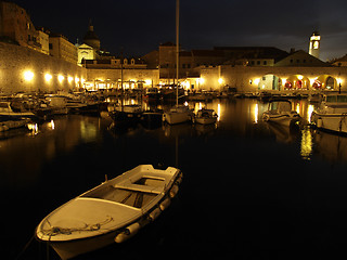 Image showing Dubrovnik harbor at night