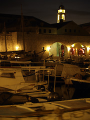 Image showing Dubrovnik harbor at night