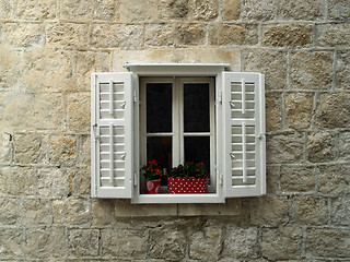 Image showing Window on stone wall