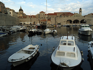 Image showing Dubrovnik harbor at dawn