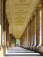 Image showing Series of columns sepia