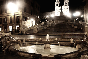 Image showing Piazza di Spagna of night in Rome, Italy