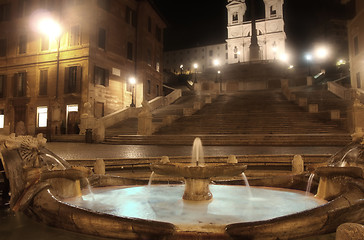 Image showing Piazza di Spagna of night in Rome, Italy 