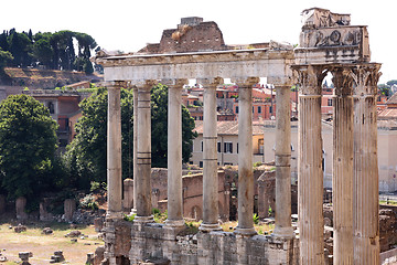 Image showing Landscape view of roman forum in Rome, Italy