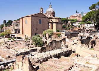 Image showing Landscape view of roman forum in Rome, Italy