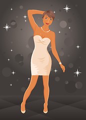 Image showing cute dancing girl in dress