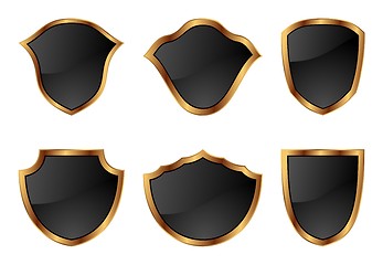 Image showing set of shields in 6 different shapes