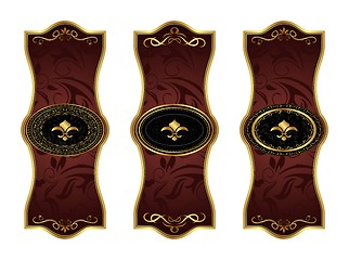 Image showing set gold decorative frames