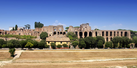 Image showing Ruins of Palatine hill palace in Rome, Italy