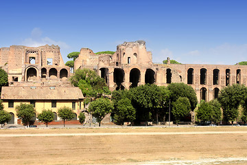 Image showing Ruins of Palatine hill palace in Rome, Italy