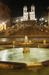 Image showing Piazza di Spagna of night in Rome, Italy 