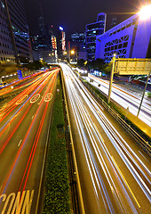 Image showing traffic in city at night