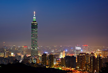 Image showing Taipei at night