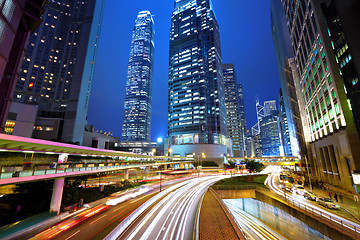 Image showing traffic in city at night