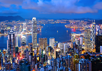 Image showing Hong Kong city at night