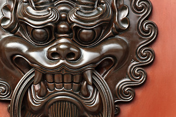 Image showing lion door knob