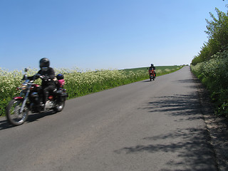 Image showing Bikers on tour