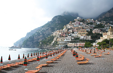 Image showing Italy. Positano beach. 