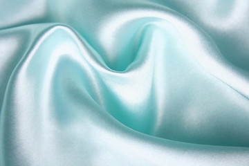 Image showing Smooth elegant blue silk as background