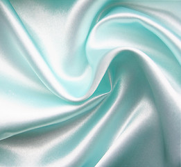 Image showing Smooth elegant blue silk as background 