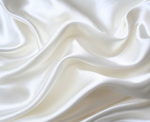 Image showing Smooth elegant white silk as wedding background 