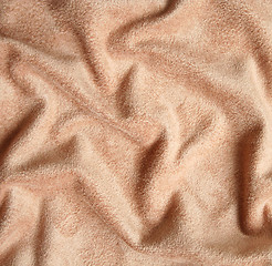 Image showing Beige velvet fabric as background