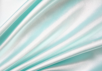 Image showing Smooth elegant blue silk as background