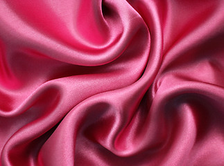 Image showing Smooth elegant red silk as background