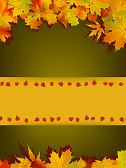 Image showing Autumn card of colored leafs. EPS 8