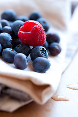 Image showing blueberries and raspberry