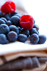 Image showing Blueberries and raspberries