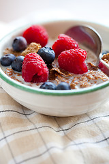 Image showing Breakfast cereal with berries