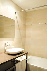 Image showing modern bathroom three star hotel Barcelona Spain