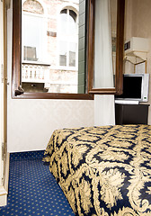 Image showing interior single room three star hotel Venice