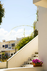 Image showing typical street scene Greek Cyclades island residence