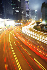 Image showing Busy night traffic in Hong Kong